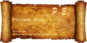 Perlman Erik névjegykártya